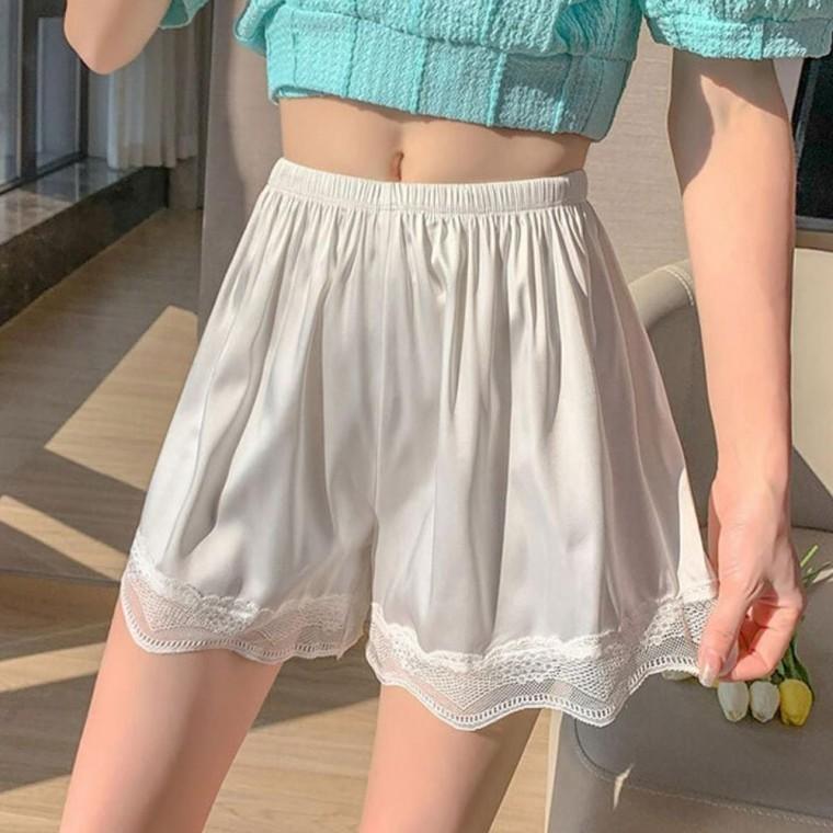2컬러 여름 내추럴 실내복 레이스 속바지 잠옷 반바지