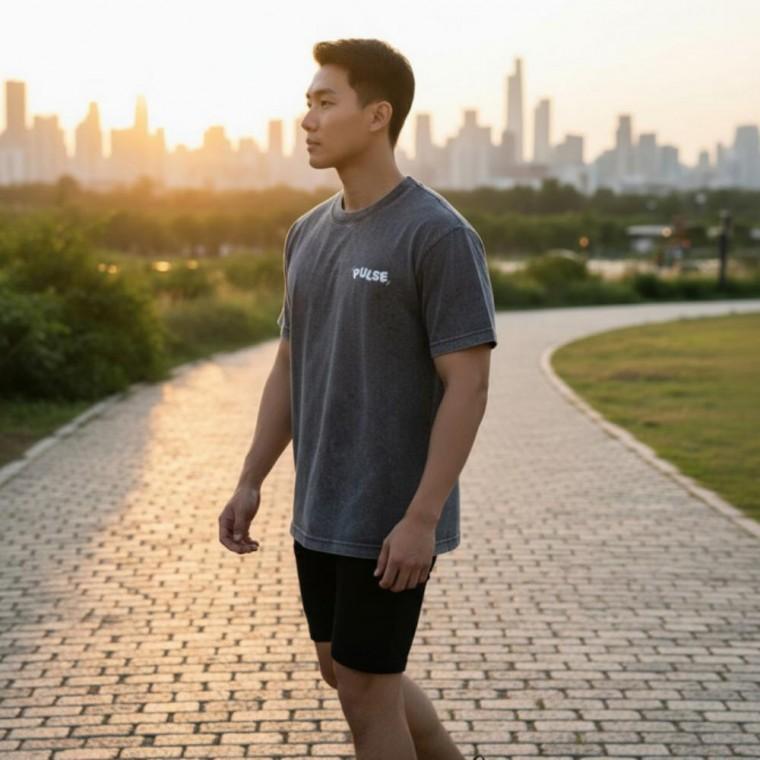 남녀공용 3컬러 내추럴 여름 피그먼트 빈티지 반팔티셔츠