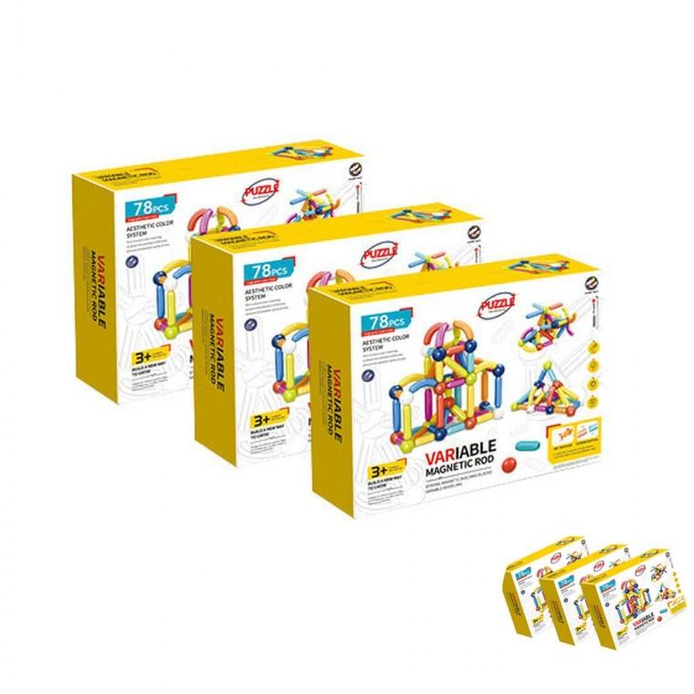 왕자석 78pcs 3세트 블럭장난감 창의력장난감 조립블록