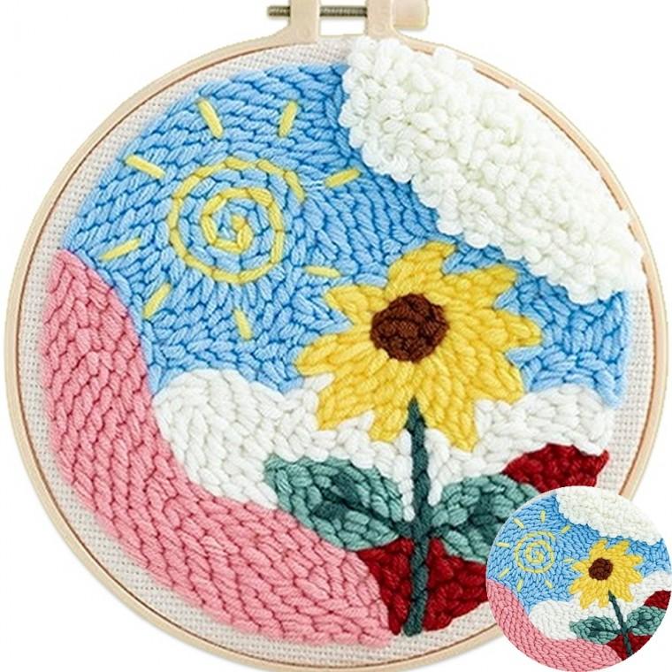 자수 꽃 접착펠트지 흰색 300 x 225mm 수놓기 자수액자 자수키트