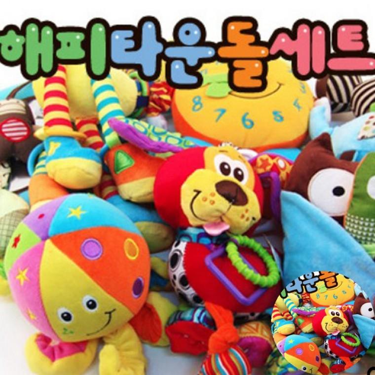해피타운돌세트 7종 촉감놀이책 헝겊인형 영아책