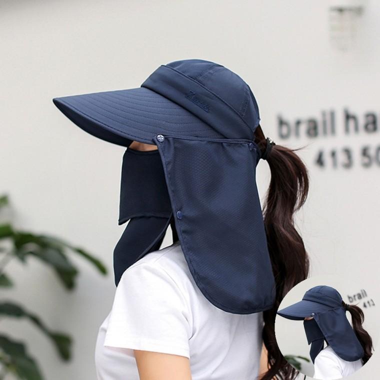 자외선차단모자 네이비 햇볕가리개모자 휴양지모자 돌돌이썬캡