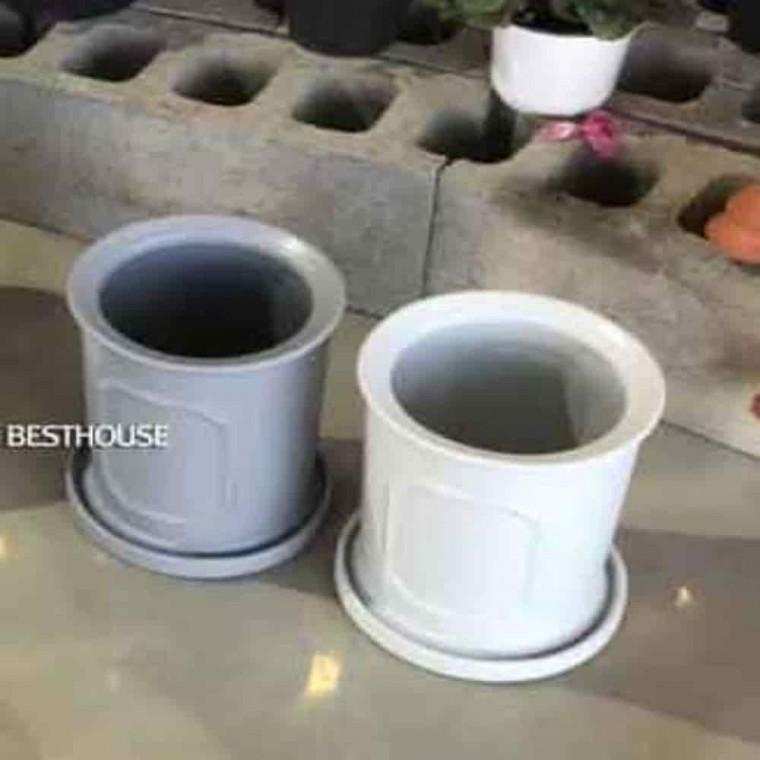 모던화분 원형몰딩화분 거실화분 도기화분 몰딩 원형 16x17