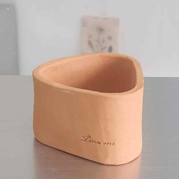 예쁜도자기화분 특이한화분 인테리어화분 수제 토분 삼각 11x7