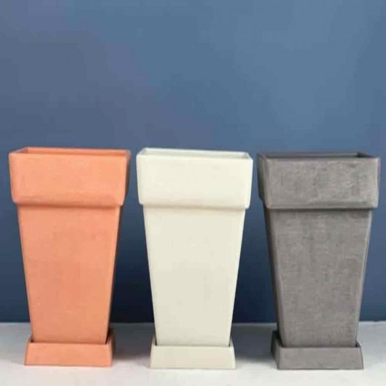 심플한화분 꽃집화분 거실화분 WPC화분 낮은 정사각 22x20