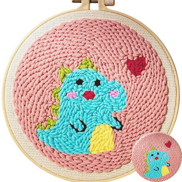 자수 공룡 접착펠트지 흰색 300 x 225mm 자수키트 DIY자수 취미공예