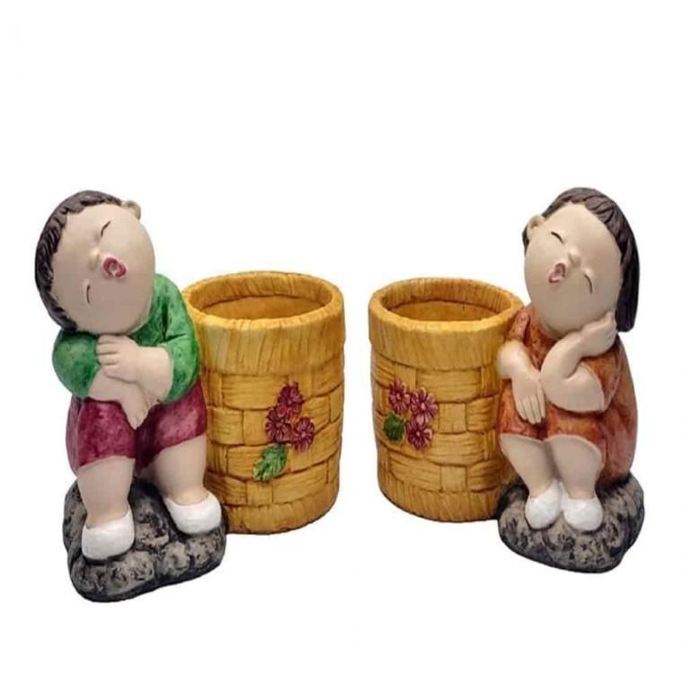 이쁜화분 화분갈이 거실식물인테리어 수지화분 마블 남매 22x13x22