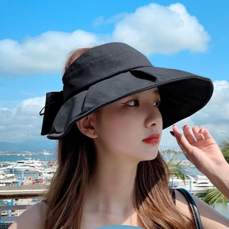 썬캡 돌돌이 여성챙모자 자외선차단모자