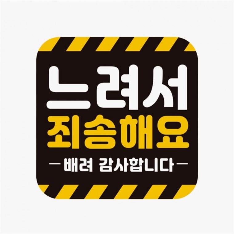 느려서죄송해요 배려감사 반사 자석 자동차스티커 부모님운전스티커 차량스티커 임산부운전스티커