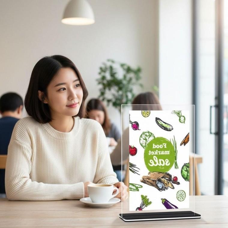 투명 아크릴 메뉴판 A4 A5 식당 카페 테이블 스탠드 거치대