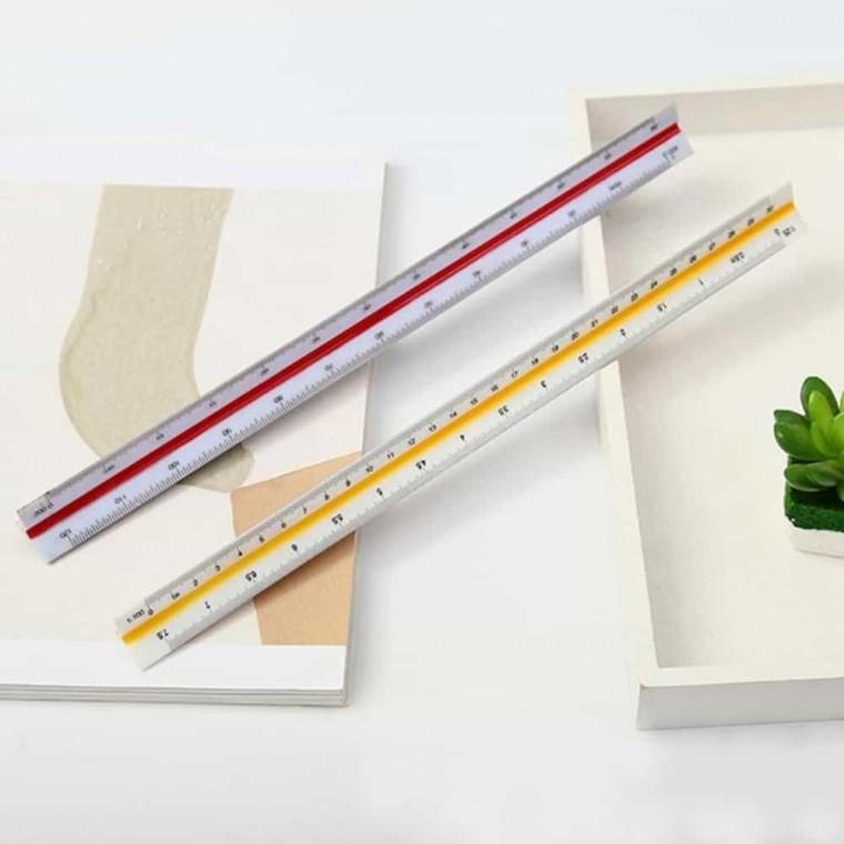삼각 스케일자 30cm 저배율 제도용스케일자