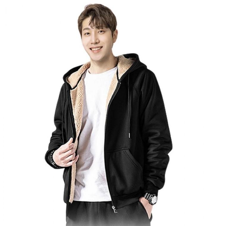 양털 후드 집업 따뜻한 겨울 남성 보온 온열 아우터 양털후드 기모후드집업