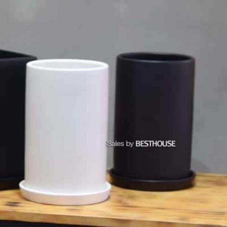 책상화분 원통형무광화분 원형화분 도기화분 원통 14x24