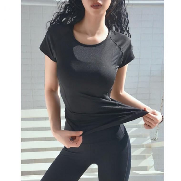 반팔 쿨링 티셔츠 요가상의 여성반팔티