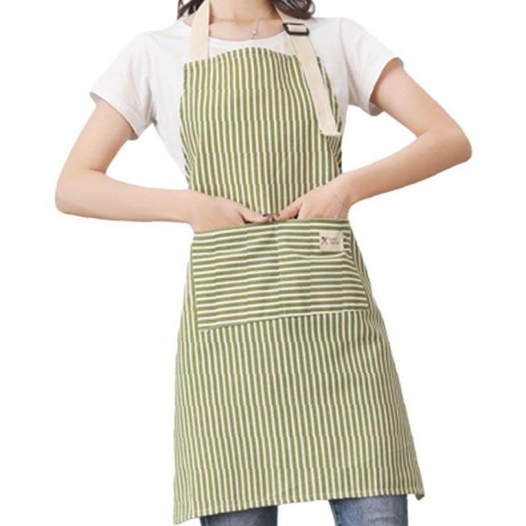 바리스타 모던 카페 식당 길이조절 스트라이프 앞치마