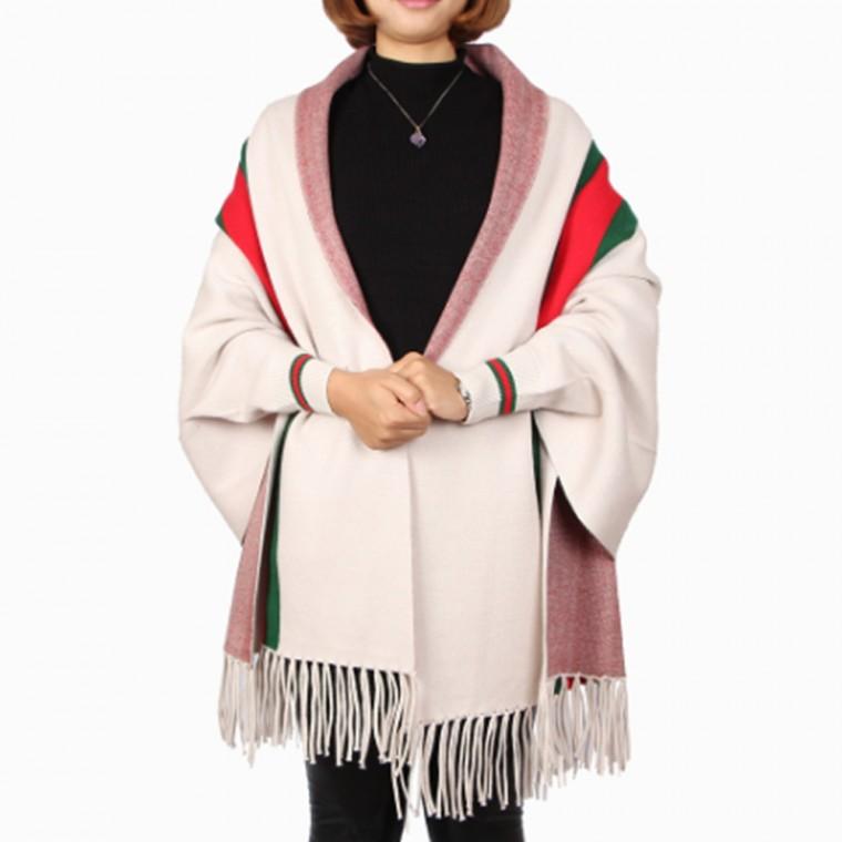 프렌치 삼색 가디건 숄 여성용 케이프가디건 숄가디건