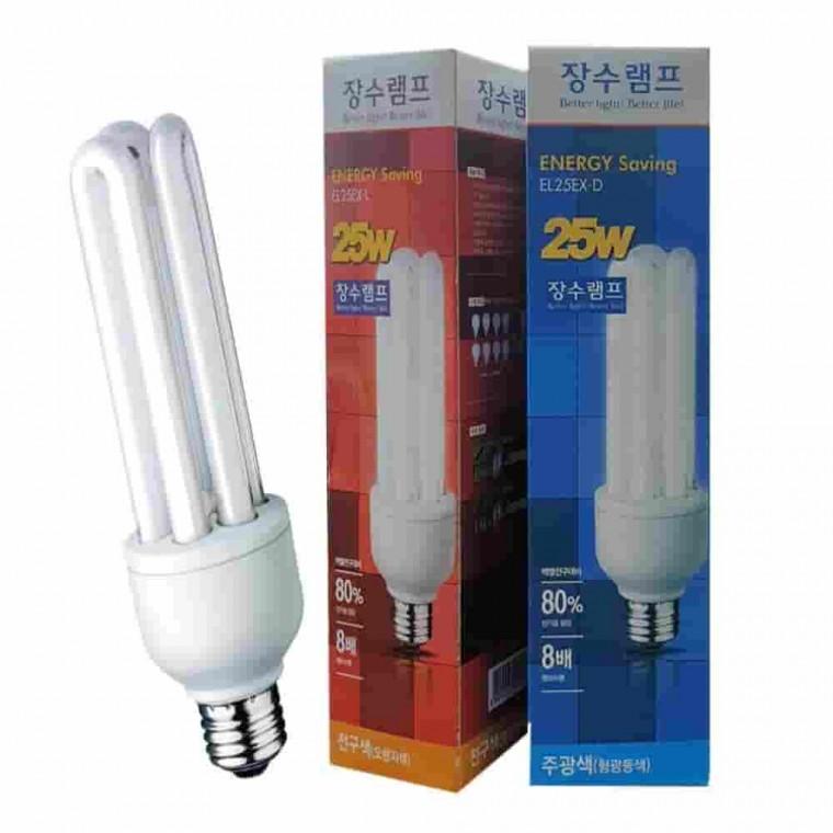 25W 삼파장전구 26mm소켓용다마 화장실등 삼파장램프 화장실조명교체 화장실전등교체 화장실조명