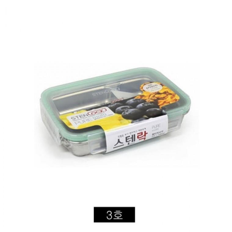 스텐 밀폐용기 사각 찬합 3호 3칸 나눔용기 나눔반찬통 도시락통