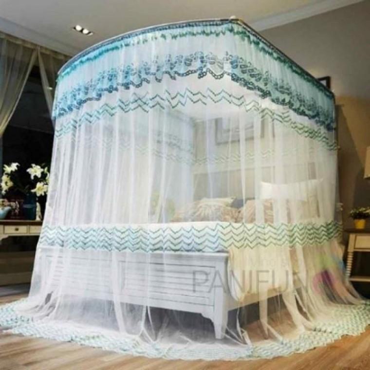 커튼방충망 여름모기장 120x200그린 캐노피모기장 캐노피 레일모기장 침대모기장 침대캐노피