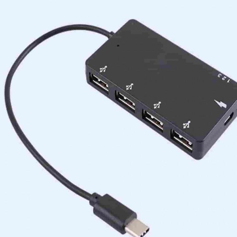 슬림 4포트허브 C타입 to USB2.0x4 USBC타입허브 USBHUB 멀티USB 멀티포트 유에스비포트