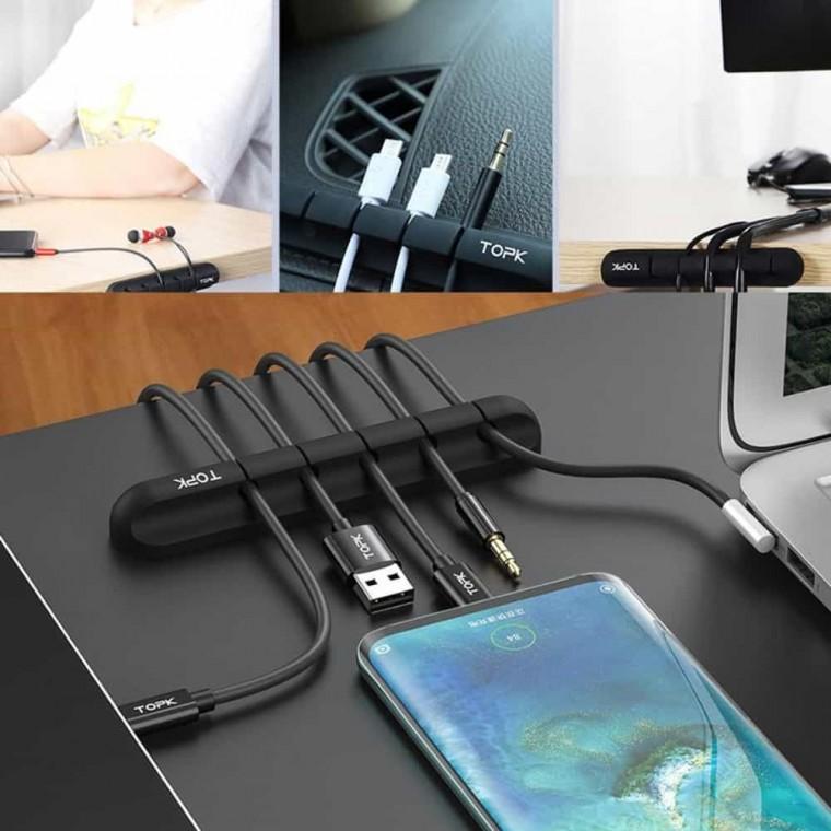 책상 전선 USB 고정클립 실리콘케이블홀더 컴퓨터선정리