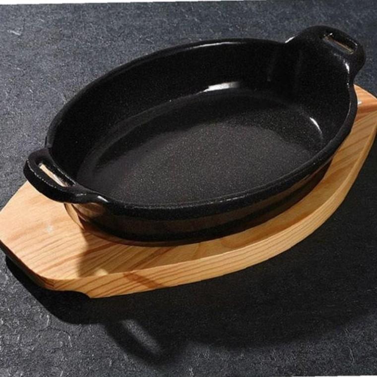 손잡이 정갈한 주물팬 타원 무쇠팬 콘치즈 스테이크팬 25.5cm