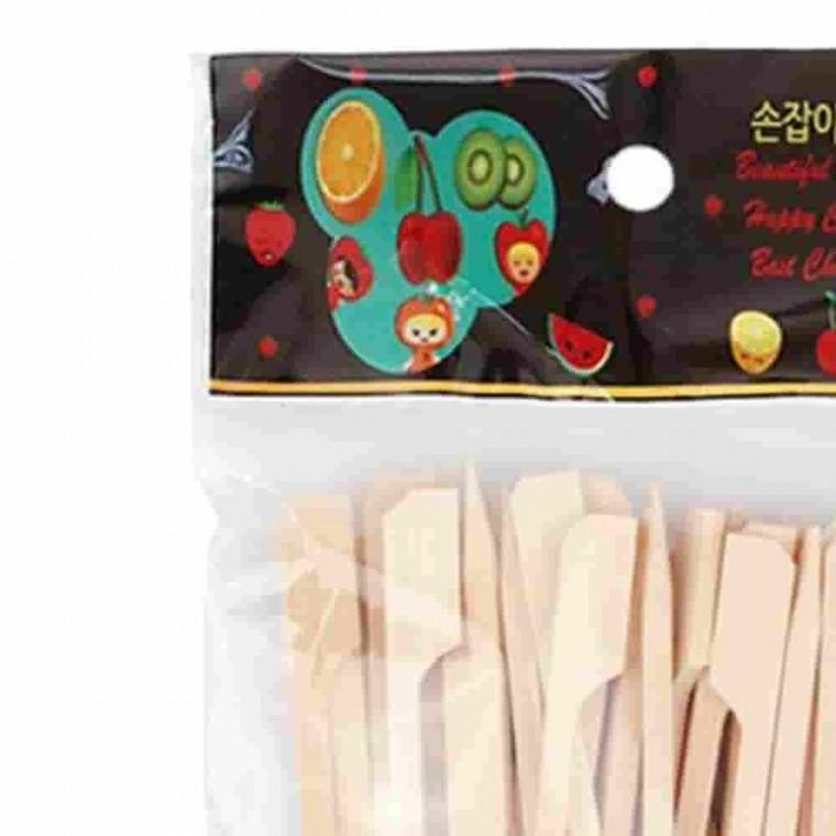 손잡이꽂이 소 50p 과일픽 산적꼬치 산적꼬지 나무꼬치