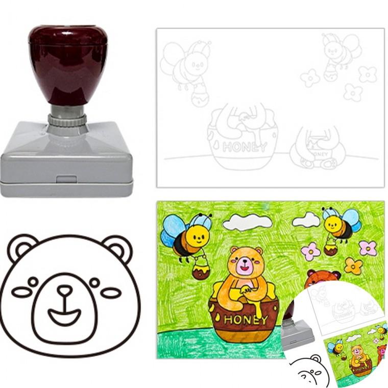 곰 도장그림 도안포함 색칠놀이도안 색칠공부도안 색칠놀이