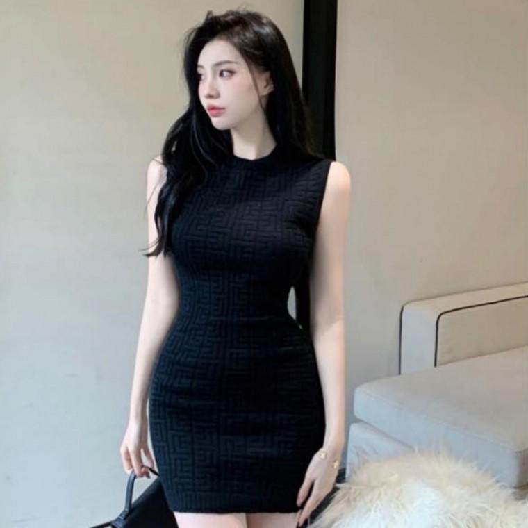 골지 민소매 원피스 라운드넥 민소매원피스 귀여운원피스