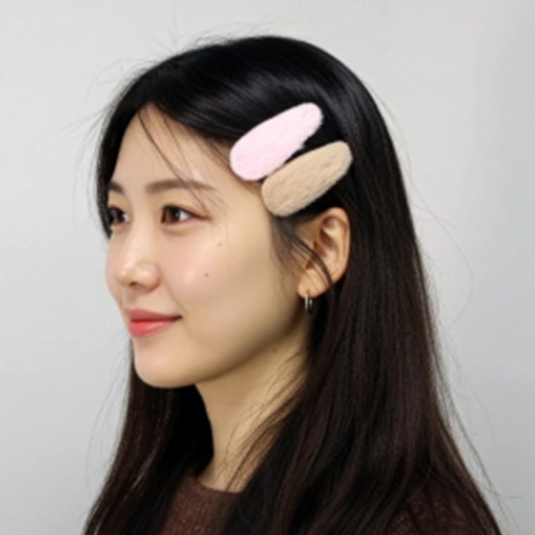 퍼 똑딱 삔 보들보들핀 파스텔헤어핀