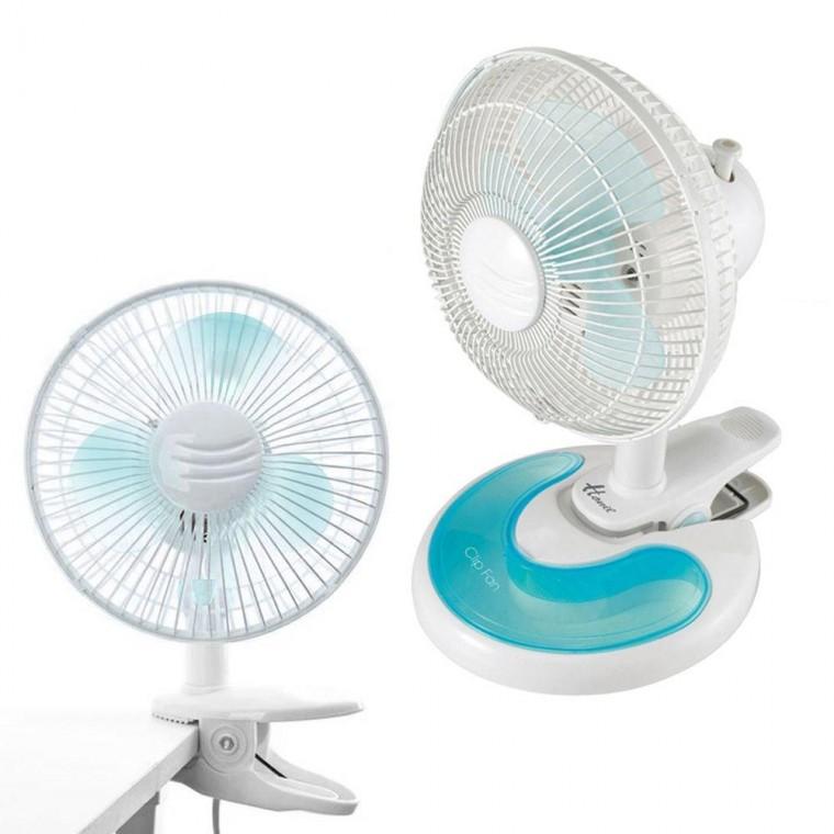 블루 상하좌우 회전 클립형 선풍기