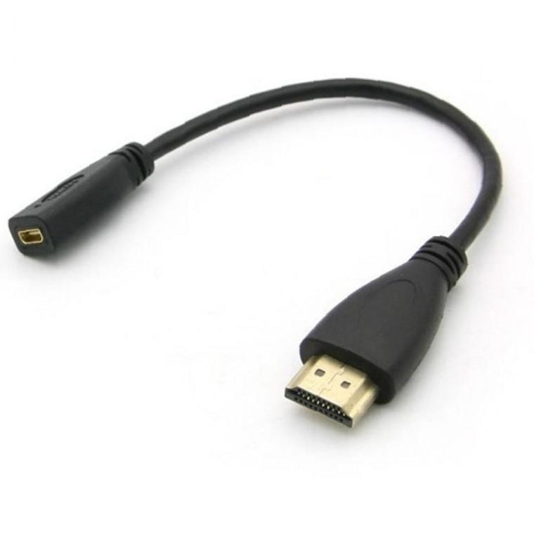 HDMI 실속형 젠더 Micro HDMI(F) - HDMI(M) 20cm 케이블