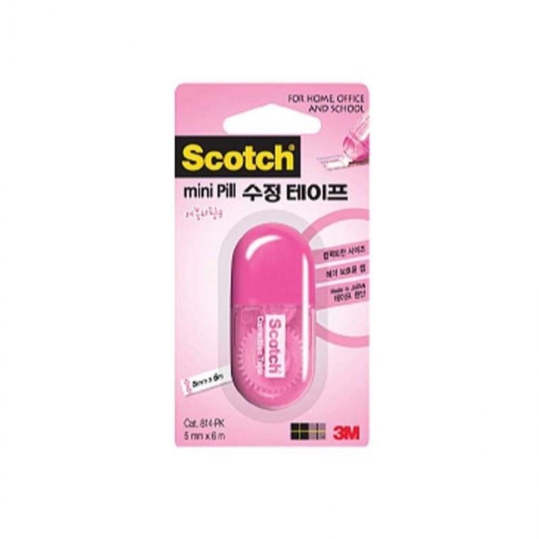 수정테이프 미니필 러블리핑크 5mm x 6M 글씨수정 볼펜지우개 화이트테이프