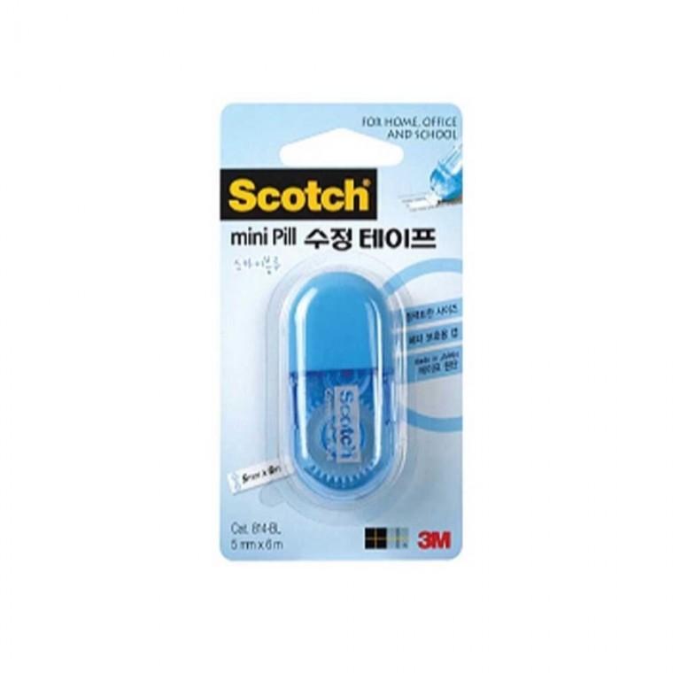 수정테이프 미니필 스카이블루 5mm x 6M 글씨수정 볼펜수정펜 볼펜지우개