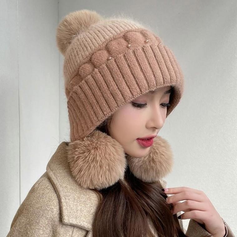귀요미 털모자 벙거지 배색 방울모자 기모안감 겨울
