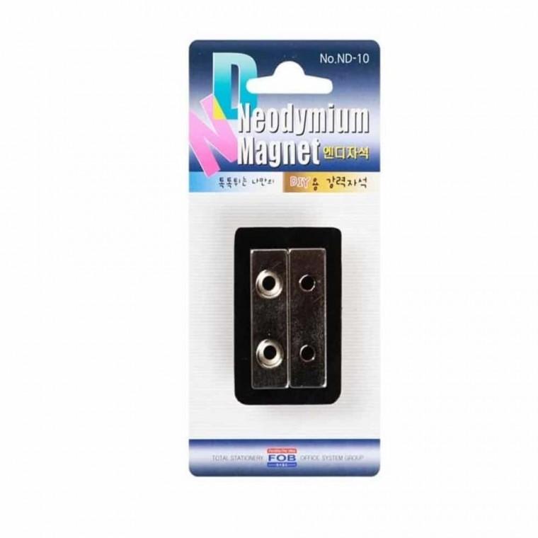 네오디움 자석 40x12mm 2개입 초강력사각자석 공업용자석 네오디움막대자석
