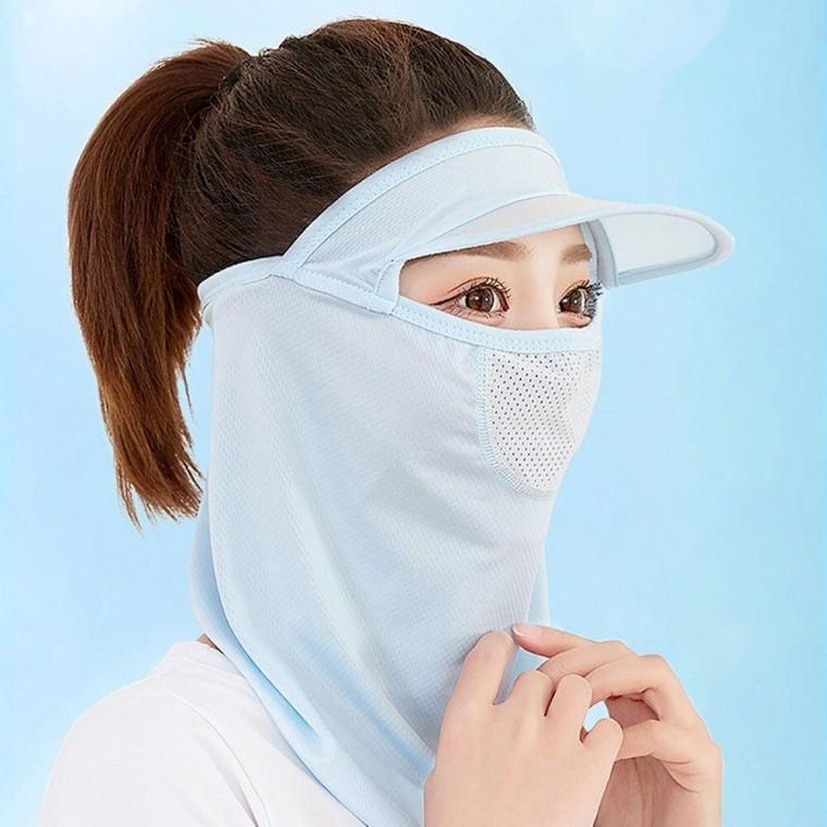 햇빛차단 안면 레쉬가드 마스크 블루 자외선차단 골프