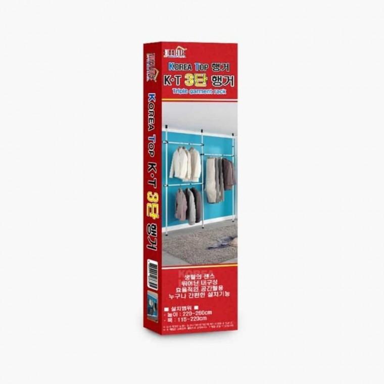 3단 폴 행거 25mm 스탠드행거 드레스행거 원룸행거