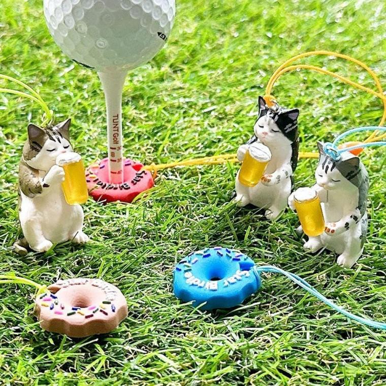 한잔하자냥 도넛링 골프티걸이 1개 고양이 골프티꽂이