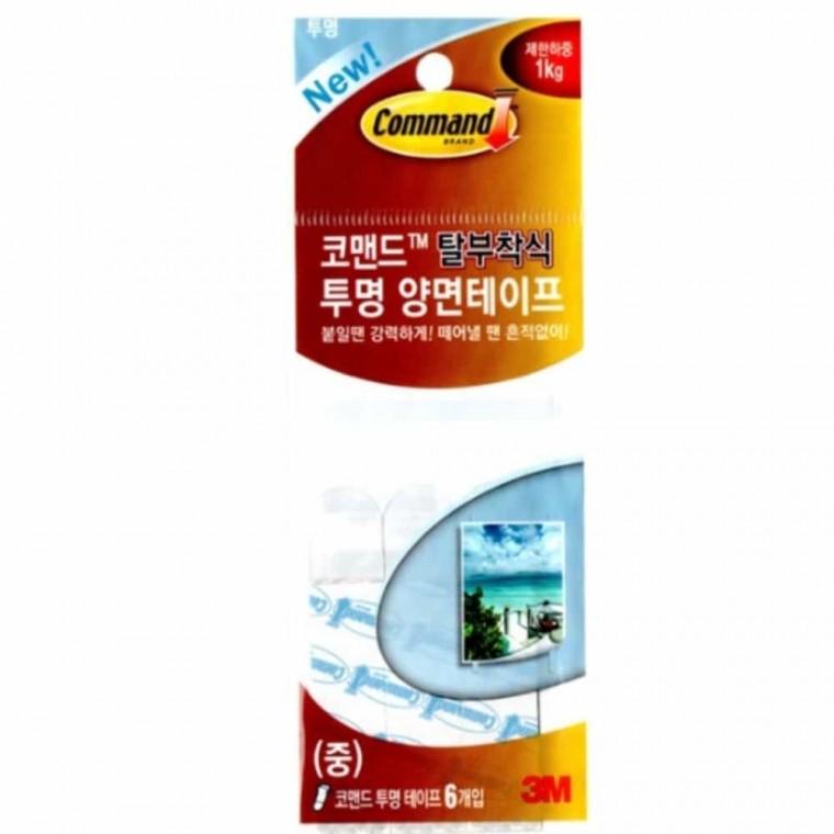 코맨드 투명 리필 테이프 중형 6매입 3m투명양면테이프 재사용양면테이프 3M코맨드