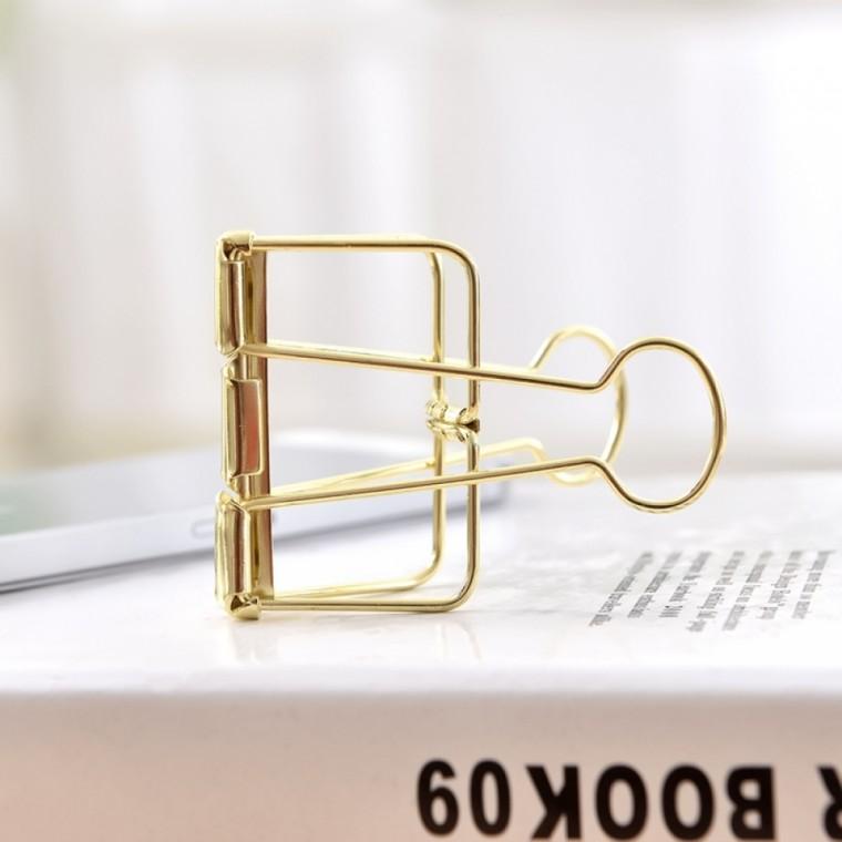 PL 범용형 문구 클립 문구존 철제 더블 클립 3개입(5cm) (골드) No111