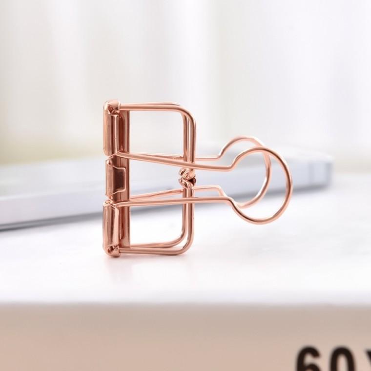 PL 라이프 문구 클립 문구존 철제 더블 클립 3개입(5cm) (로즈골드) No37