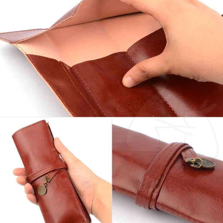 만년필 볼펜 클래식 필통 고급 가죽 펜파우치