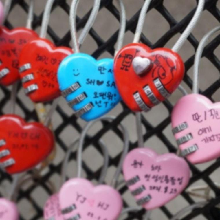 하트자물쇠 사물함열쇠 고리 락카번호키 번호키