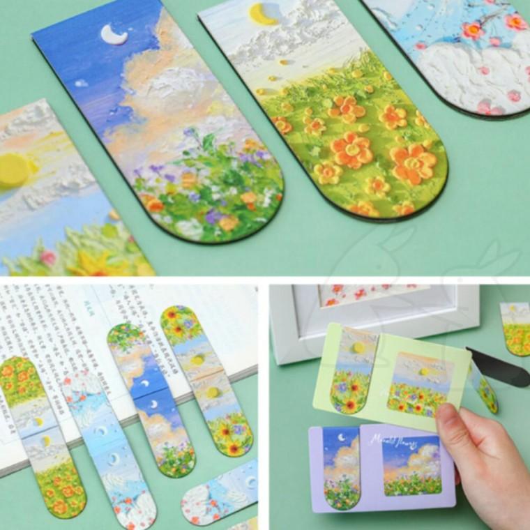 책고정 독서 서류 문서 마그네틱 자석 책갈피 4p