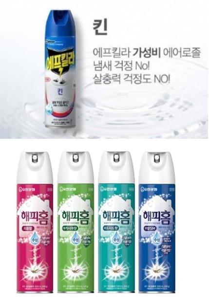 에프킬라 킨 에어 수성 500ml 해피홈 에어로솔 무향 500ml 스프레이형 모기약 벌레퇴치제 살충제