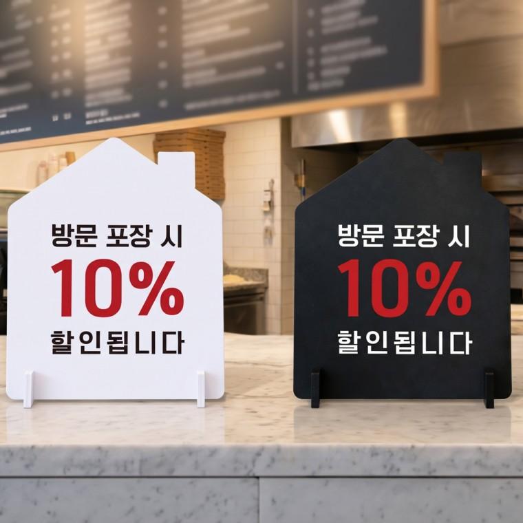 방문포장시할인됩니다 스탠드형 안내판 알림표지판 하우스형 중 160x200mm