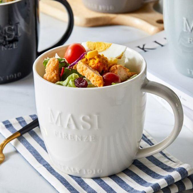 마시 머그컵 도자기 머그잔 커피컵 물컵 그린 670ml