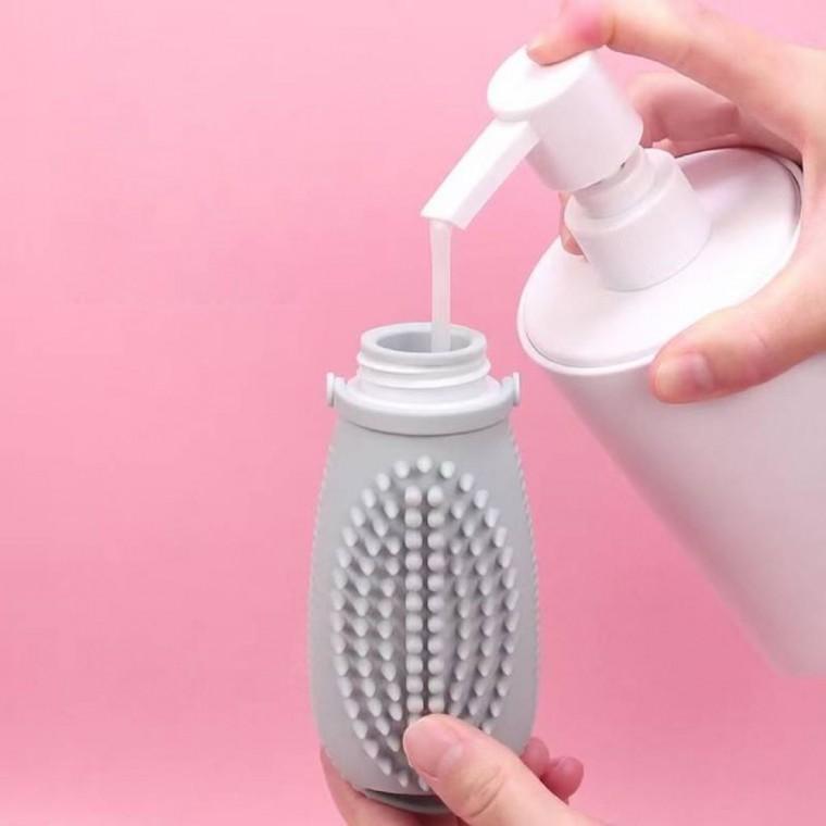 실리콘 샴푸 브러쉬 공병 100ml 여행용 소분용 실리콘 케이스