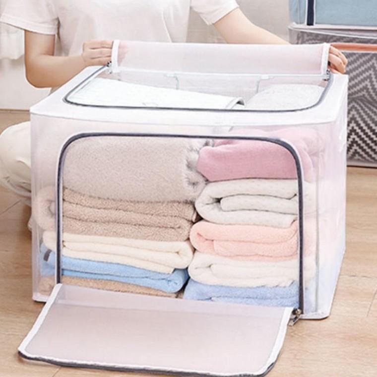 투명수납박스 66L 이불보관함 옷수납장
